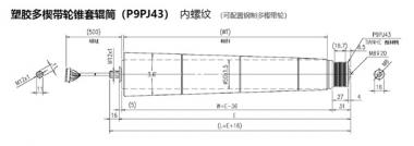 電動(dòng)輥筒 塑膠多楔帶輪錐套輥筒（P9PJ43） 內螺紋 （可配置鋼制多楔帶輪）